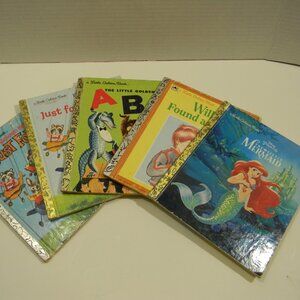 Little Golden Books Set of 5 Vintage Richard Scarry Little Mermaid Willie Wallet